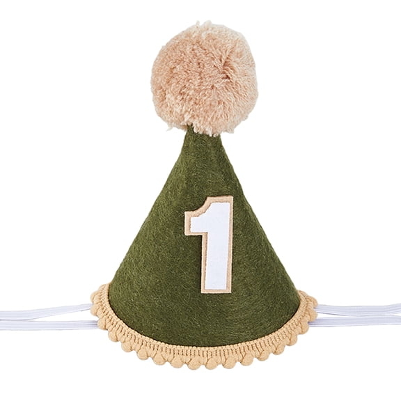 1Pc Cloth First Birthday Hat One Birthday Hats Birth Felt Hat with Pom Topper Puppy 1st Birth Hats Cake Smash DIY