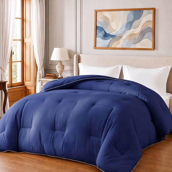1Pc Cloud Soft Comforter, All Season Comforter set, Machine Washable(Twin & Blue)