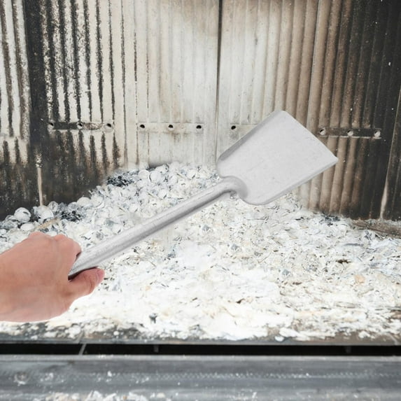 1Pc Coal Shovel,Hand Shovel,Fire Stove Ash Shovel,Fire Pit Shovel Grill Tool,Fireplace Grill Ash Shovel with Handle,Wood Stove Pizza Oven Cleaner Snow Shovel Tool for Home Camping Kicthen,Silver