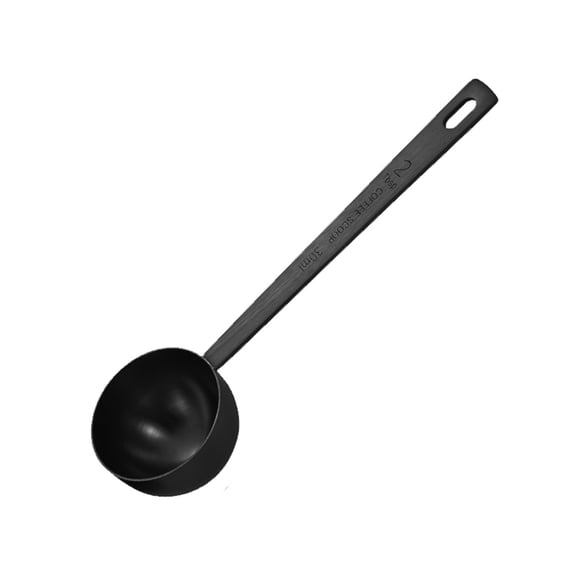 1Pc Coffee Scoop,Heavy Duty Stainless Steel Measuring Spoon for Ground Coffee,Powder & Spice, Durable Compact Design, Dishwasher Safe, 1/2 Tbsp, 15ML/30ML, Easy to Use & Clean(Black-30ml,6.3x1.7")