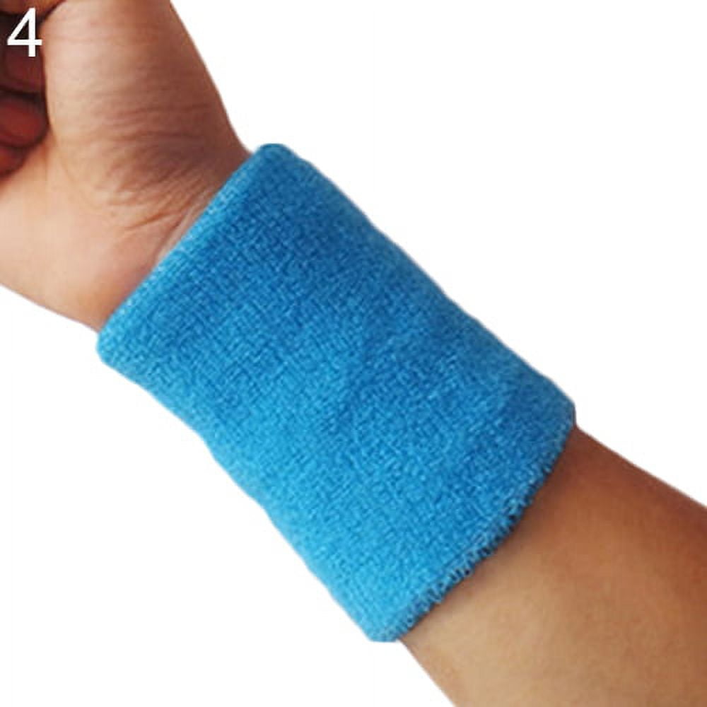 Suddora Wrist Sweatbands - Athletic Cotton Terry Cloth Wrist Bands for Basketball, Tennis, Football, Baseball Pair Orange