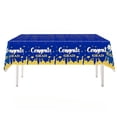 thumbnail image 1 of 1Pc Congrats Graduation Party Decor Blue Gold Tablecloth, Perfect For Graduation Celebration Dinners, Weddings, Receptions, Graduates & Guests Gathering, Festive Table Cover, 1 of 6