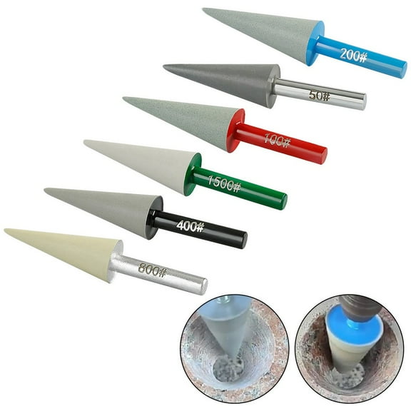 1Pc Conical Diamond Grinding Bits 50-1500Grit With 6Mm Shank Resin Diamond Grinding Burrs For Metal Mould Polishing Rotary Tools Grit 800 Smile Home