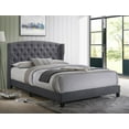 thumbnail image 1 of 1Pc Contemporary Upholstered King Grey Color Bed Button Tufted Headboard Winged Sides, 1 of 3
