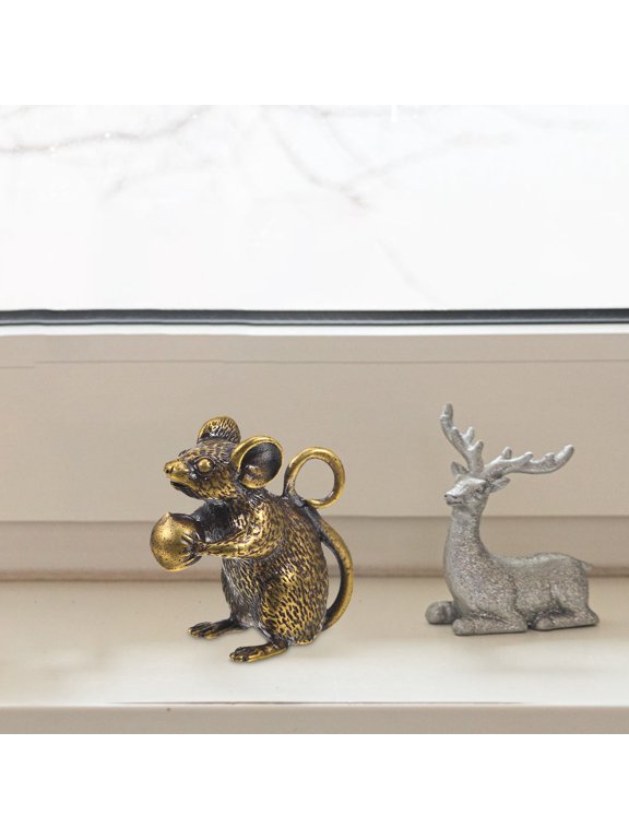 Copper Rat Pendant in Coffee Color Brass, Mouse Charm for Jewelry Making, Bag Decoration and Craft Accessories