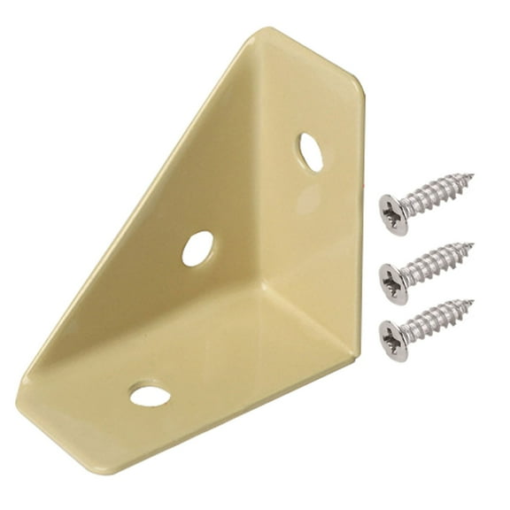 1Pc Corner Braces L Bracket, Metal Angle Shelf Connector Brackets with Screws, for Wood Shelves Furniture, Bookshelves, Beds, Tables, Cabinets, Yellow
