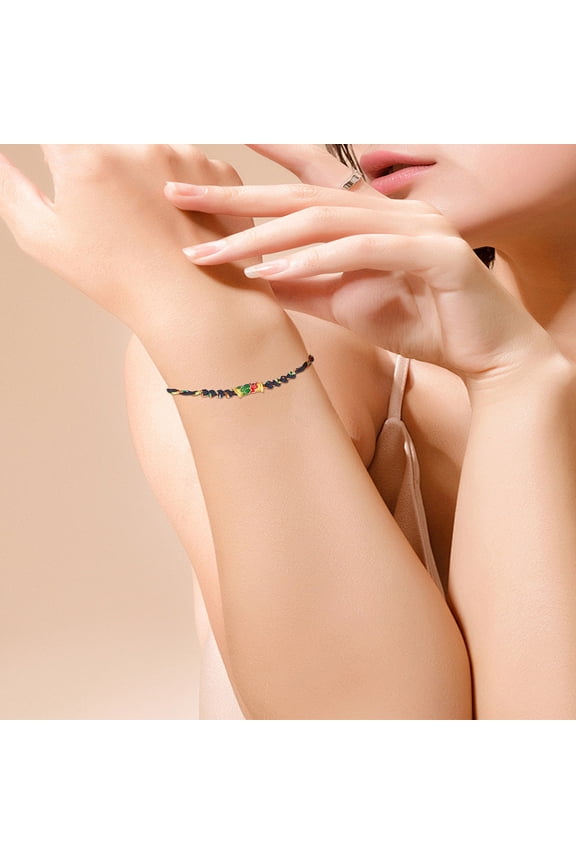 1Pc Cotton Thread Bracelets Enamel Fish Lucky Charm Bracelets for Men Women Colorful 0.15~0.4cm Inner Diameter: 2 inch(5cm)