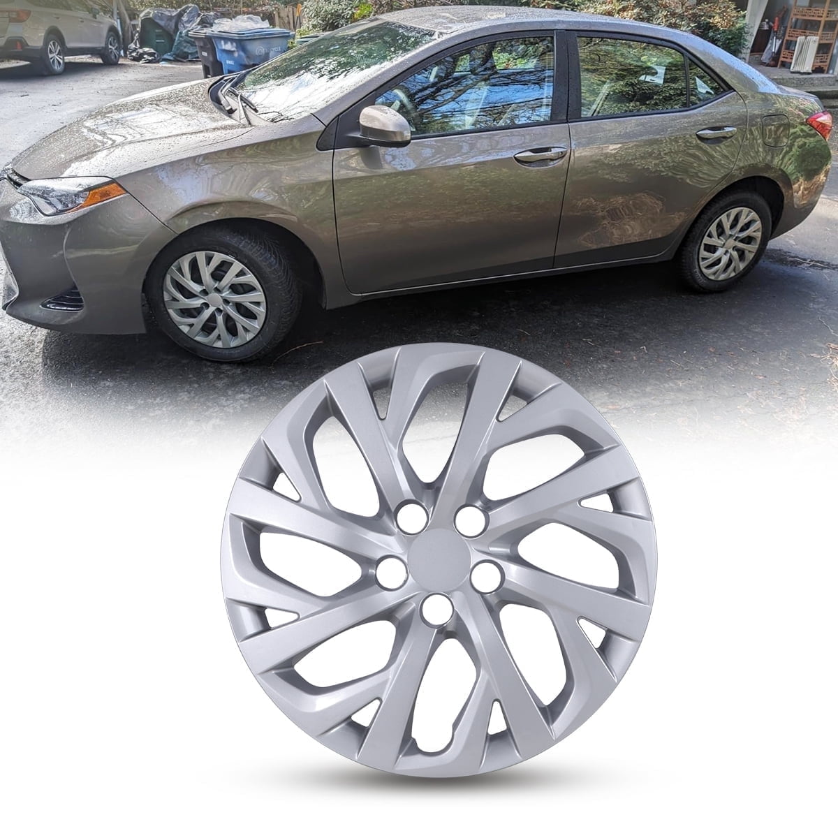 1Pc Cover Hubcaps ,16 Inch Hubcaps Wheel Rims Cover for 2017-2019 TOYOTA COROLLA Compatible With Steel Wheels and Snap On Installation ABS+PC Material（16-Inch, Lacquer)