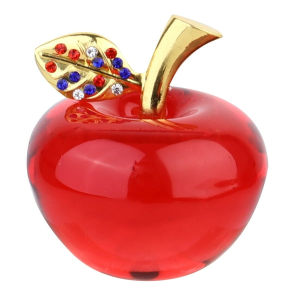 1Pc Crystal Apple Figurines Simulation Apple Sculpture Figurines Apple Gift Glass Art Craft for Home Decoration (Random Color Crystal )