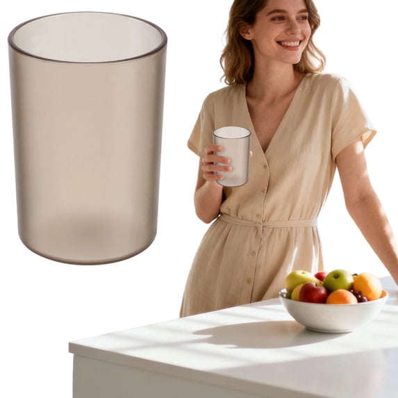 1Pc Cup Coffee Cup Plastic For Kitchen Office Brown
