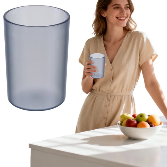 1Pc Cup Coffee Cup Plastic For Kitchen Office Gray