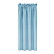 1Pc Curtains for Bedroom 38X63In, Blackout Thermal Insulating Window Draped Curtain for Living Room Bathroom (Light Blue)
