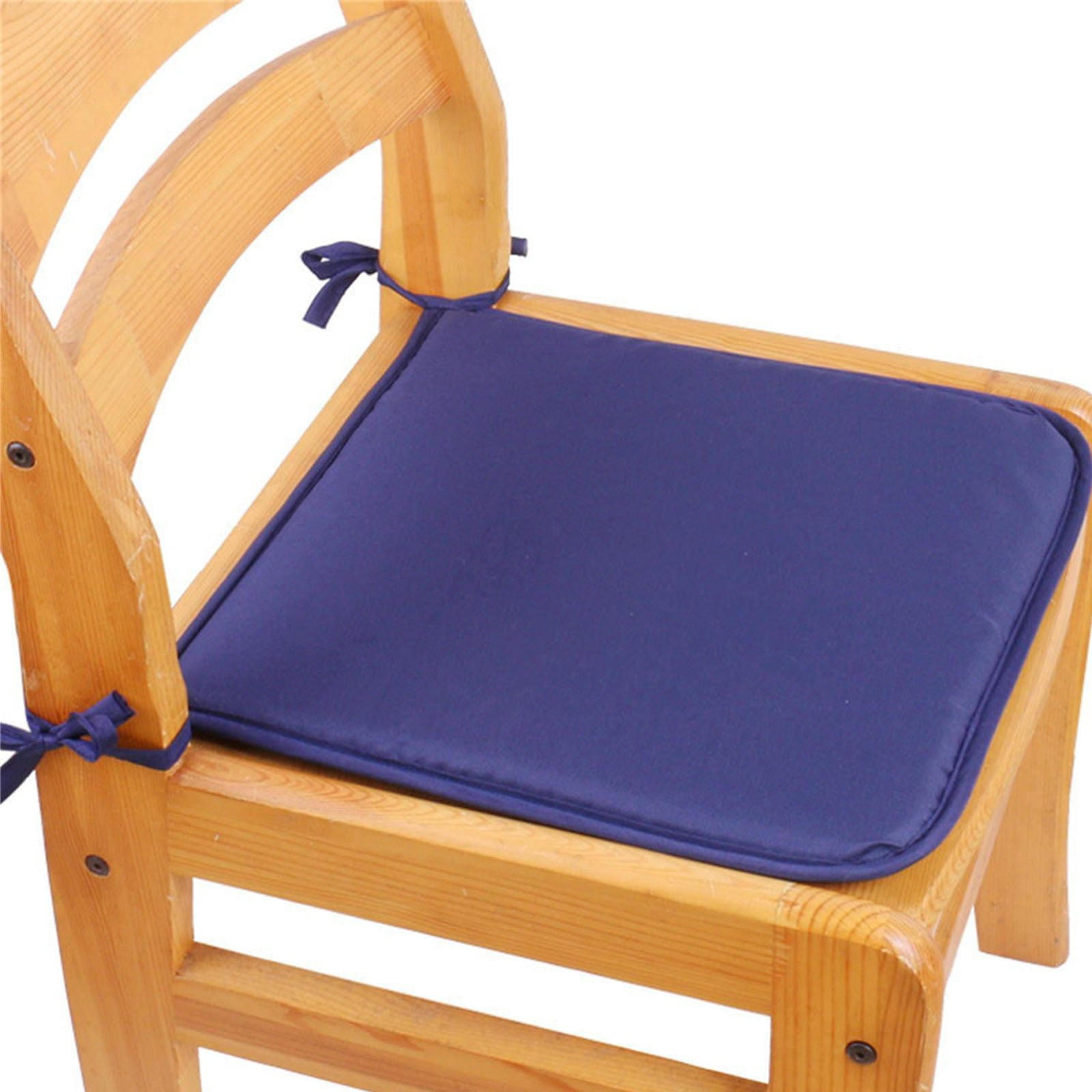 (1Pc Cushion) Plertrvy Solid Color Sponge Cushion 40X40cm Navy Blue