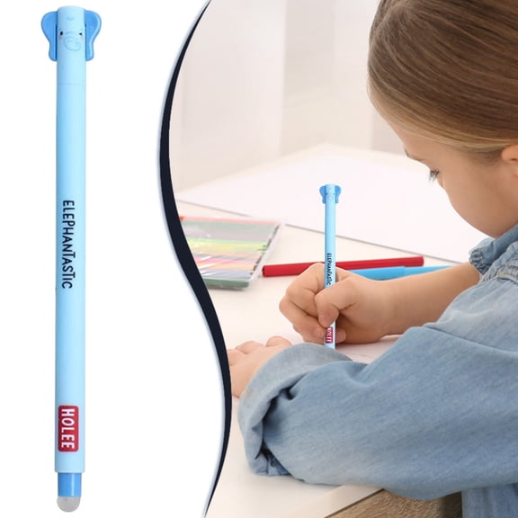1Pc Cute Animal Shaped Erasable Pen, Retractable Ballpoint Pens, Cartoon Lion Giraffe Tiger Decorative Writing Pens, 0.7mm Fine Point Smooth Ink Gel Ball Pens, Kawaii Stationery Gift