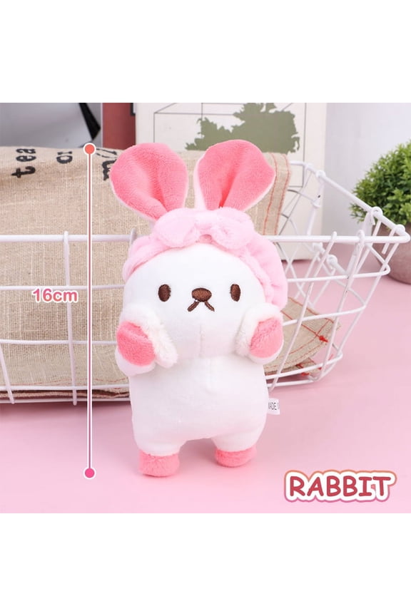 1Pc Cute Bath Rabbit Piggy Bear Plush Stuffed Doll Soft Plush Toy Keychain Pendant Bag Decor Kid Gift