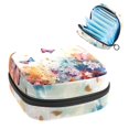 thumbnail image 1 of 1Pc Cute Period Bag Menstrual Cup Pouch, Large Storage Bag Sanitary Purse for Sanitary Napkin Pads, Cute Butterflies with Flowers Pads Organizer for Girls Women, 1 of 6