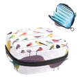 thumbnail image 1 of 1Pc Cute Period Bag Menstrual Cup Pouch, Large Storage Bag Sanitary Purse for Sanitary Napkin Pads, Colorful Birds Sitting on Wires Pads Organizer for Girls Women, 1 of 6
