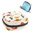 thumbnail image 1 of 1Pc Cute Period Bag Menstrual Cup Pouch, Large Storage Bag Sanitary Purse for Sanitary Napkin Pads, Colorful Cowboy Hats with Cactus Horseshoe Stars Pattern Pads Organizer for Girls Women, 1 of 6