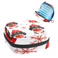 thumbnail image 1 of 1Pc Cute Period Bag Menstrual Cup Pouch, Large Storage Bag Sanitary Purse for Sanitary Napkin Pads, Cute Dachshund Dogs in Christmas Winter Costume Pads Organizer for Girls Women, 1 of 6