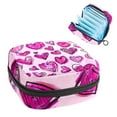 thumbnail image 1 of 1Pc Cute Period Bag Menstrual Cup Pouch, Large Storage Bag Sanitary Purse for Sanitary Napkin Pads, Cute Pink Hearts Doodle Style Pads Organizer for Girls Women, 1 of 6