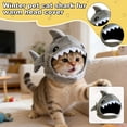 thumbnail image 1 of 1Pc Cute Shark Headgear For Pets - Warm Plush Winter Hat With Cartoon Design, Soft Fleece Material - For Cats, Small Dogs, Pet Lovers, Daily Wear, , Party Decor, Photo, 1 of 5