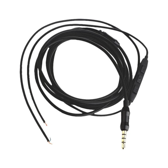1Pc DIY 1.5M Semi-finished Headphone Wire with Volume Control Function Headphone Cable Compatible for iPhone Phone
