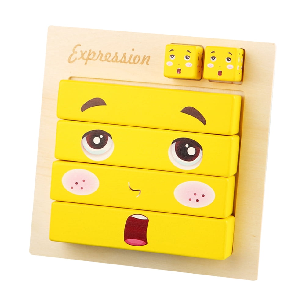1Pc DIY Wood Building Blocks Wood Blocks Toy Educational Toy Kid Toy (Yellow)