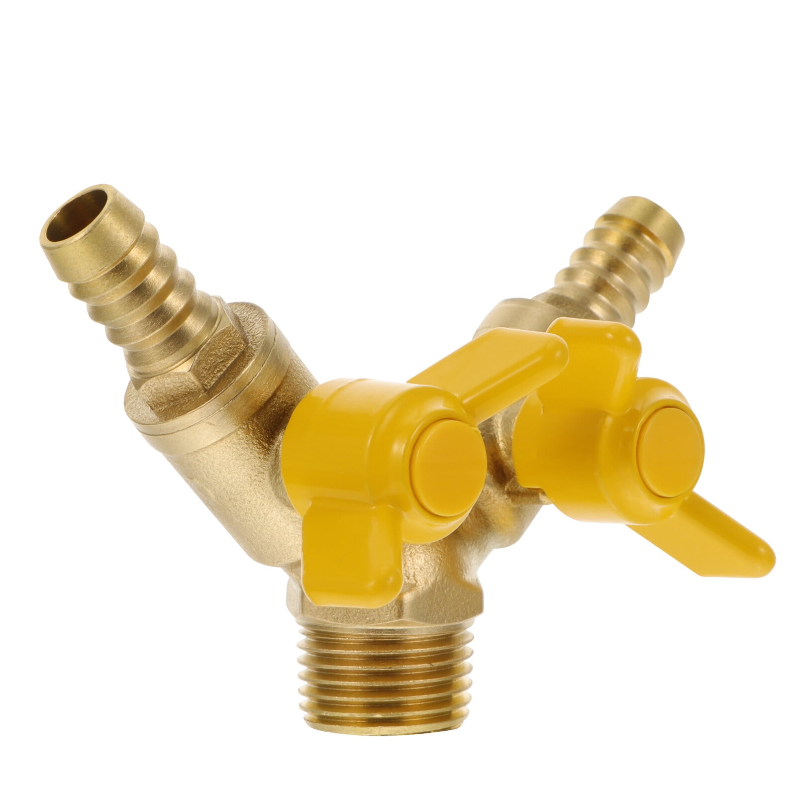 1Pc DN15-12mm Brass Ball Practical 3-way Gas Ball (Golden)