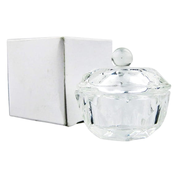 1Pc Dappen Dish for Acrylic Nails,Clear Nail Art Acrylic Liquid Powder Dappen Dish Bowl Glass Dish Nail Crystal Bowl Glass Nails Cup Dapping Dish Glassware with Lid for Acrylic Liquid and Powder
