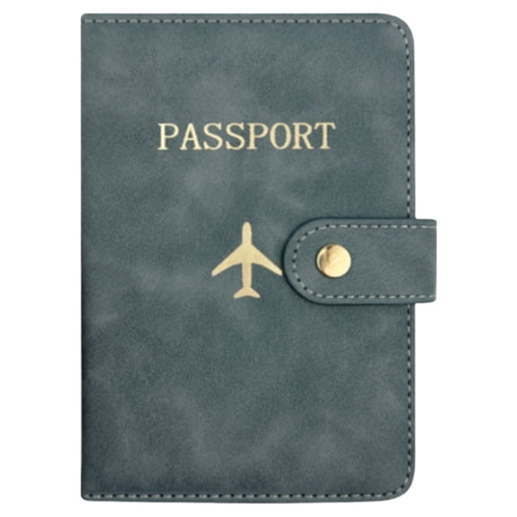 1Pc Dark Gray Compact Passport Book with Clear Interior Window, Water Resistant Light Travel Checkbook Pouch for Backpack Luggage