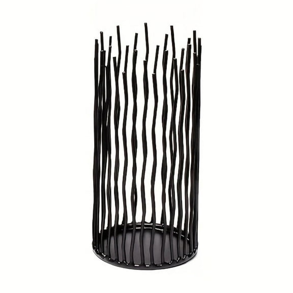 1Pc Decorative Candle Holder, Creative Black Iron Willow Candle Holder, Wire Cage Pillar Candle holder for Indoor Home Table Fireplace Mantel Wedding Party Christmas Festival Decor (S-8IN)