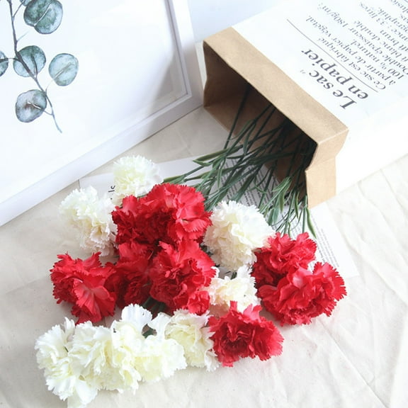 1Pc Decorative Flower Clearance! Nomeni Home Carnation Artificial Flower Rose Red, Fake Flowers Promotion Sale! Hot Pink