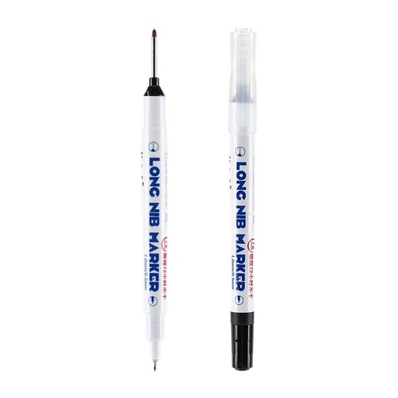 1Pc Deep Hole Long Head Marker Pen, Cosmug Construction Marking Tool, Precision Carpenter Ink Marker, for Woodworking, Bathroom Installation and Renovation Use, Black