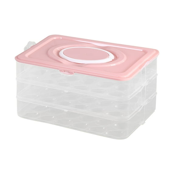 1Pc Deviled Egg Containers with Lid,Deviled Egg Holder Tray Carrier,Portable Stackable 24/48/72 Eggs Holder Carrier Storage Box For Outdoor Camping Hiking Picnic,24/48/72 Compartments/Set,Pink