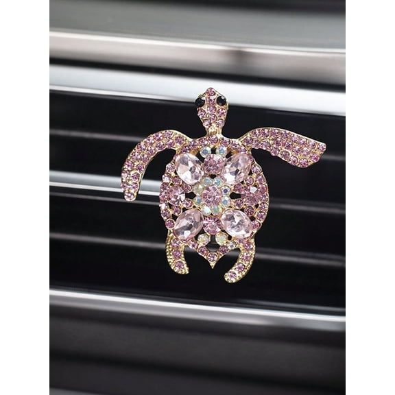 1Pc Diamond-Studded Turtle Car Air Vent Clip — A Cute Car Accessory with Sparkle and Fragrance