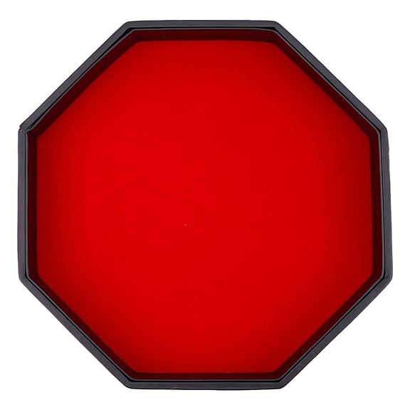 1Pc Dice Tray Wood Imitation PU Leather Dice Rolling Holder Octagon Storage Tray Black Red Dice Mat for RPG DND Table Games Holiday Party Accessories