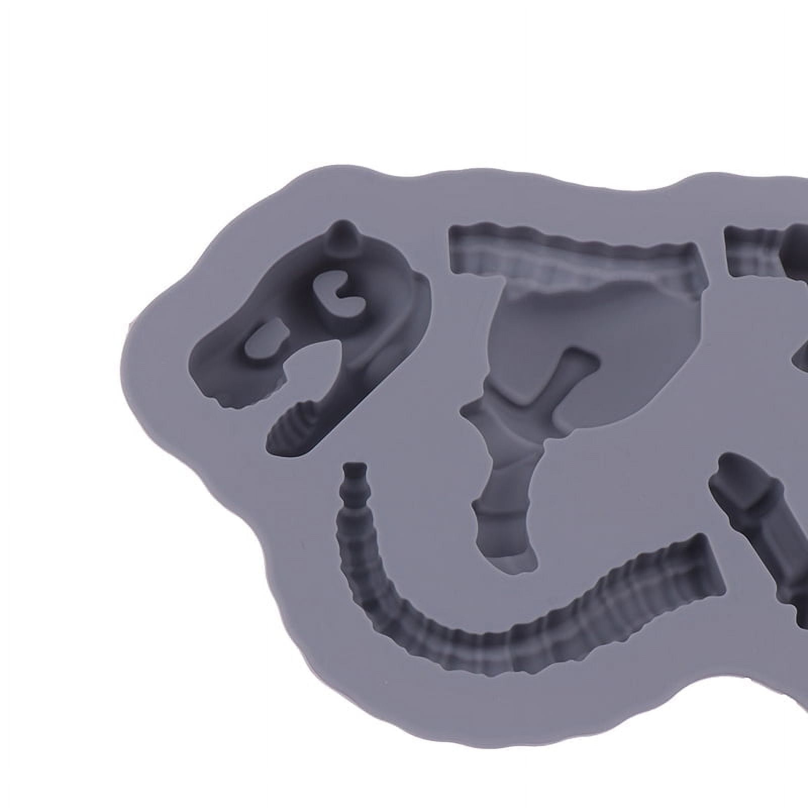 1Pc Dinosaur Silicone Mold Dino Bones Fossil Skeleton Kids Funny Mould DIY Baking Tool For Candy Gummy Halloween Christmas