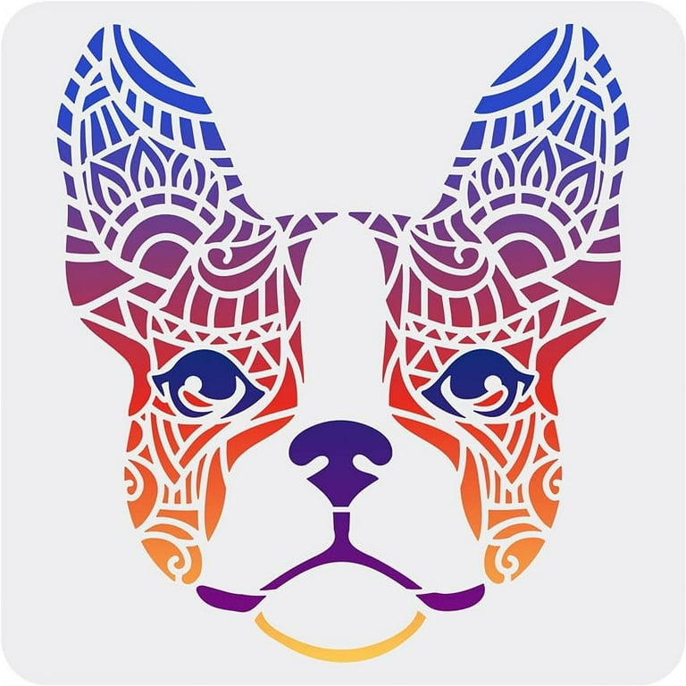 1Pc Dog Painting Stencil Reusable Stencil Boston Terrier Template
