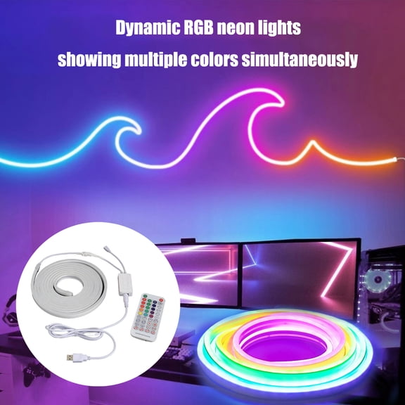 1Pc Doll, Waterproof Outdoor Sound-Activated Neon Rope Light With Marquee, Multi-Color Atmosphere Lighting For Party Garden Decor