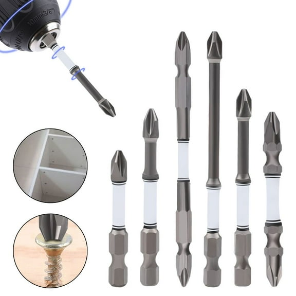 1Pc Double Head Ph2 Electric Cross Screwdriver Bits 50/65/75/100/150Mm Hex Shank Impact For Electric Drill Hand Tool Accessories 75Mm Smile Home