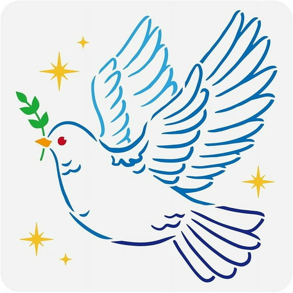 1Pc Dove of Peace Reusable Stencils Painting Templates on Wood Wall Floor Home Decor 11.8x11.8inch