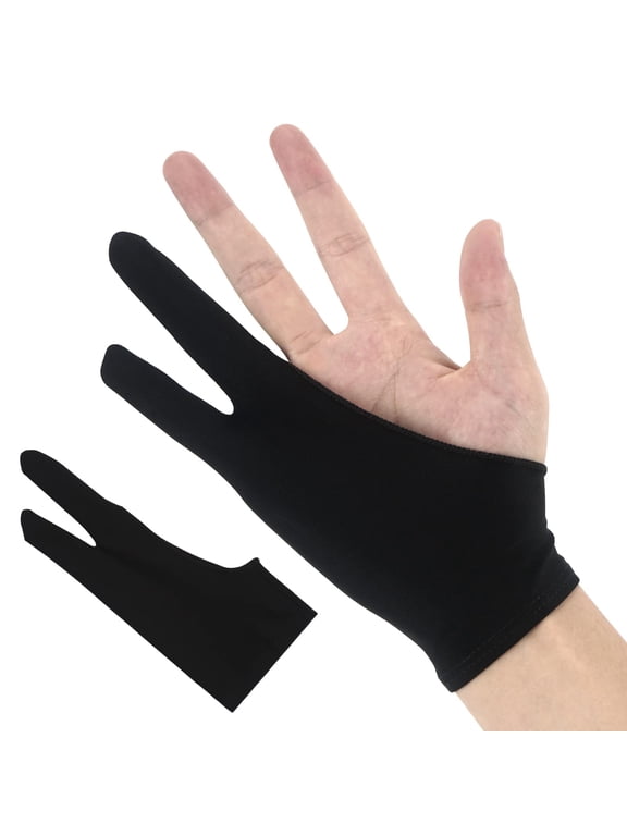 1Pc Drawing Glove, Digital Art Glove, Drawing Glove Left and Right Hand, Palm Art Glove for Friction-Free, for Tablet Pad Monitor Painting Paper Sketching, Black