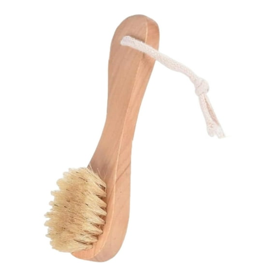 1Pc Dry Brushing Body Brush Natural Wood Bath Brush Ergonomic Grip Back Scrubber Body Exfoliator for Wet/Dry Brushing