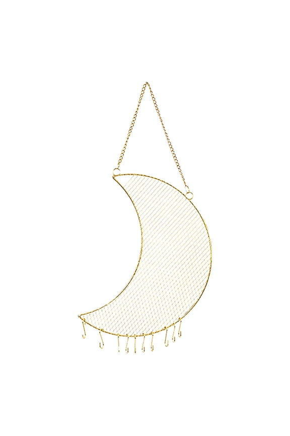 1Pc Earring Wall Holder Hanging Jewelry Storage Organizer, Metal Grid Star And Moon Shape Jewelry Rack, Gift for Ladies And Girls