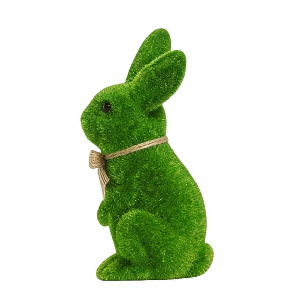 1Pc Easter Bunnies Figurines Moss Rabbits Statues Moderns Art Spring Home Decors,Easter Decorations Decorative Ornament