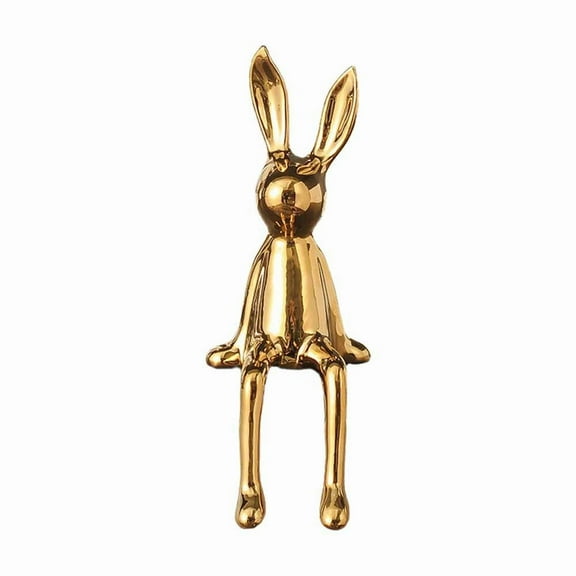 1Pc Easter Bunny Figurine Easter Rabbit Sculpture For Desk,Resin (G)