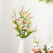 1Pc Easter Decorations Egg Picks Berry Stem Artificial Spring Floral Pick Decor for Home Vase Table Centerpieces