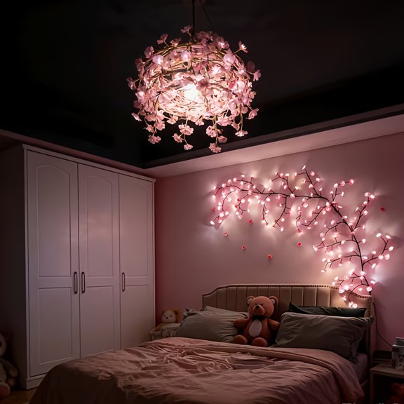 1Pc Easter LED Branch Light, Cherry Blossom & Rose Willow Vine Light, USB Powered with Remote & 8 Modes, Ideal for Bedroom Wall, Wedding, Easter, Mothers Day & Spring Decor