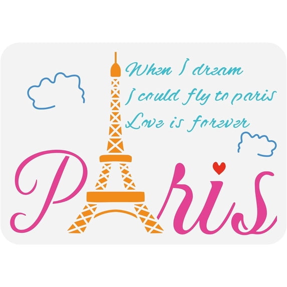 1Pc Eiffle Tower Painting Stencil Drawing Template on Wood Fabric 8.3x11.7inch