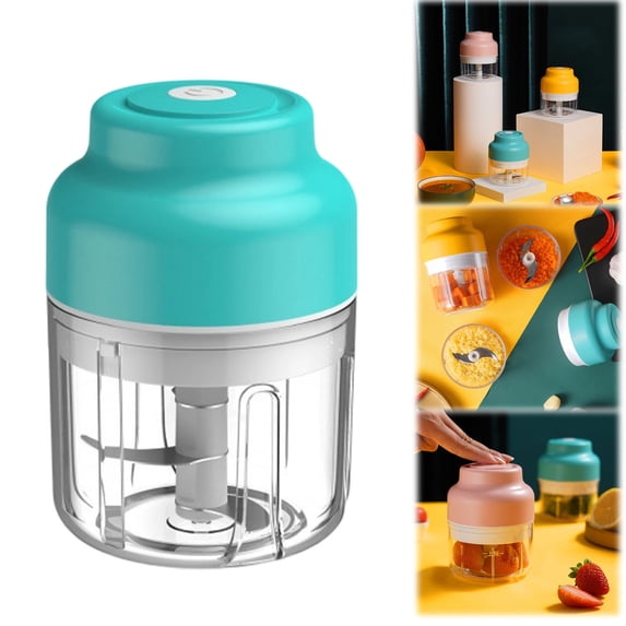 1Pc Electric Mini Garlic Chopper,Portable Electric Mini Food Chopper,Portable Veggie Chopper,Garlic Grinder Masher Onion Chopper,Stainless Steel Blades,Auto Shut Off,Small Wireless Food Processor